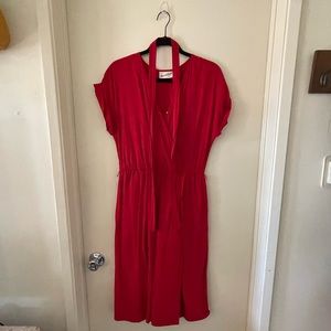 Universal Thread Red Cotton Faux Wrap Dress